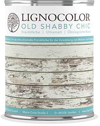 Lignocolor Kreidefarbe Shabby Chic Lack Vintage Look Chalky 1kg (Thunderstorm 581)
