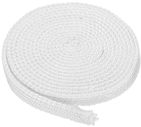 PATIKIL 5/8x 1/8x118 Bois Poêle Joint, Fibre Verre Plat Haute-Température Resistance Sceau Corde pour Bois Poêles Cheminée Porte, Blanc