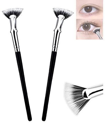 Fächer-Wimpernbürste, Abgewinkelte Mascara-Fächerbürsten Verbessert Geschwungene Untere Wimpern, Verhindert Verklumpen Wimperntrenner für Frauen (2 Stück)