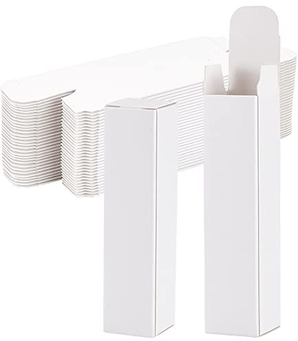 BENECREAT 50 Packung Weißes Lippenstift-Etui 2.1x2.1x8.5cm Verpackung Für Ätherische Öle Aus Papier, Lipgloss-Verpackungsbox Für Lippenstift Flaschen Verpackungs Geschenk Aufbewahrung