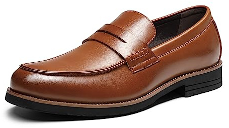 Bruno Marc Men's Slip-on Loafers Shoes Leather Shoes Dress UK Man's Dress Shoes Casual and Comfortable Penny Loafer for Driving and Walking in Business, Party, Wedding,Size 8.5,Brown,SBLS2339M