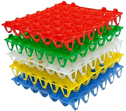 Gralara Cartones de Huevos Bandeja de Huevos de 30 Rejillas Caja de Almacenamiento de Huevos Resistente y Reutilizable práctica para supermercado Gabinete, 5 uds Color Mezclado