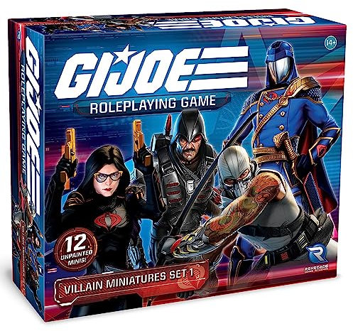 Renegade Game Studios G.I. Joe Rollenspiel: Bösewicht Miniaturen Set 1-12 Miniaturen Erweiterung, unlackierte 28 mm Maßstab, Charakterfiguren, RPG Brettspiel-Zubehör