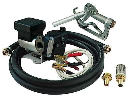 PIUSI Kit Travaso Portatile per Gasolio Completo di Pompa a 12V, Pompa Panther a 56 l/min, Morsetti, Pistola Manuale e Tubo 4 m | Battery Kit Panther F0034003B