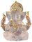 Gcroet 1pc Lord Ganesha Statuen 5.51 H Weißer Harz Elefant Gott Figuren Indische Ganesha -Idol Figur für Innen-