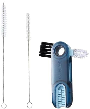 Cepillo de Limpieza, Cepillo de Limpieza Multifunción 3 en 1 y 2 Pcs Cepillos de Paja, Cepillos de Limpieza de Hendiduras, Cepillo de Limpieza de Botellas de Agua, Cepillos de Limpieza de Paja