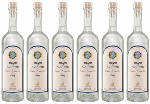 Ouzo Plomari 6x 0,7l Flasche | Destillerie Arvanitis | 40% Vol. | Ouzo aus Griechenland | +20ml Jassas Olivenöl