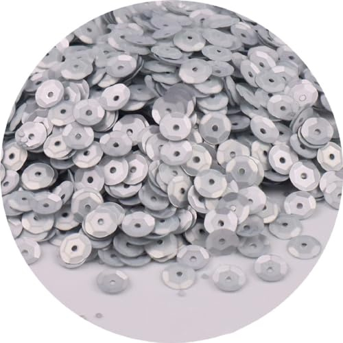Whakano Pailletten zum basteln,Pailletten 6mm,Lose Pailletten, | Handwerk Pailletten Spangles,für DIY Herstellung,Kleidung,Kunsthandwerk,Nähen,ca.5000 Pailletten,Silber A