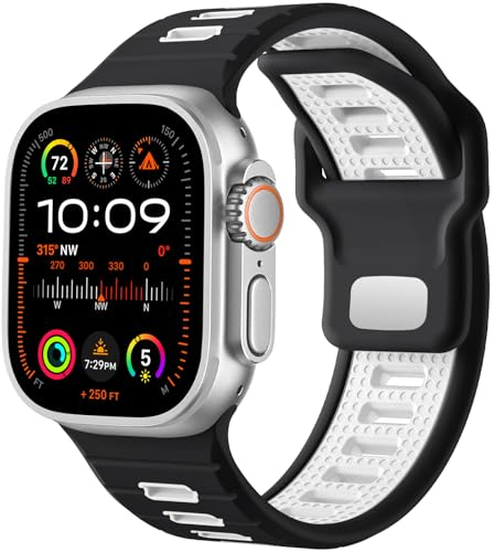 CeMiKa Sport Armband Kompatibel mit Apple Watch Ultra 2/Ultra Armband 49mm 44mm 45mm 46mm 42mm Herren, 26mm Verstellbare Silikon Sport Loop Ersatzbänder für iWatch Series 10 9 8 7 SE 6 5 4 3 2 1