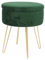 Harbour Housewares 1x Grün/Gold H45 x D36cm Runden Samt-Fußhocker mit Stauraum - Wohnzimmer Schminktisch Fußbank Ottomane Sitzpuff Stuhl Sitz