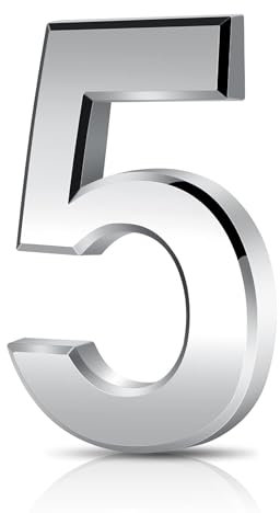 3 Inches 3D Mailbox Numbers Waterproof, Self Adhesive Address Number Stickers for Mail Boxes, Hotel Rooms, Door (Silver 5)