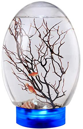 Huaqgu 360-Desktop Aquarium Set Neuartiges Design Mit LED Basis Für Kinder/Angelliebhaber Kein Wasser/Futterwechsel Erforderlich. Ecosphere Geschlossenes Wasserökosystem