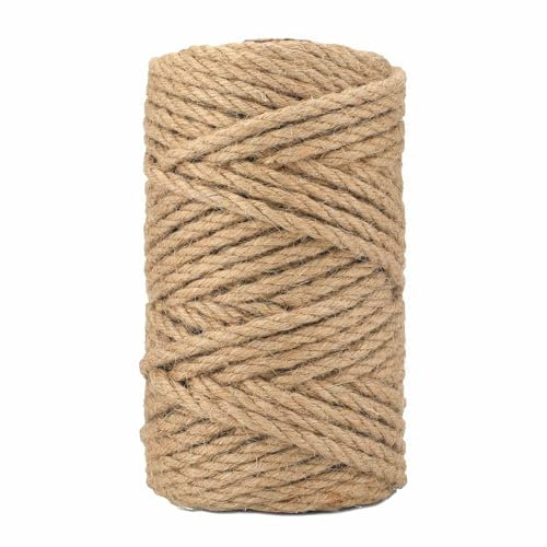 Cat Scratch Rope, Natural Fiber Jute, 6mm x 50m, Sisal Rope for Scratching Posts and Towers