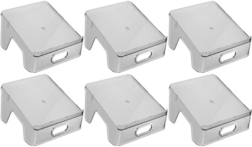 HYGRAD BUILT TO SURVIVE Double Layer Shoe Rack Slots Organizer 25 X 23 X 12.7cm Stacker Space - Saving Transparent Plastic Shoe Holder - Stand Shoe Rack Wardrobe Storage For Cabinet (Silver, 6 pcs)
