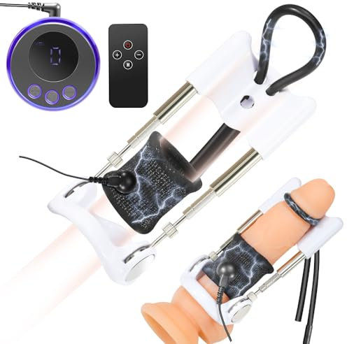 NAIXBTY BDSM Elektro Shock Penisring Hodenring Penis Stretching Übung Penisstrecker Set, Elektrische Stimulation Massager Penis Erektion Enhancer SM E-Stim Verzögerung Ring Sex Spielzeug für Männ
