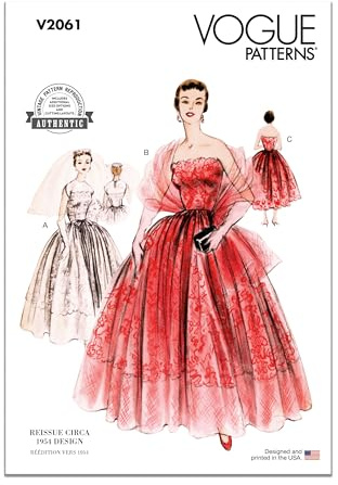Vogue Patterns Paper Pattern V2061Y5 Damenkleider und Stola Y5 (18-20-22-24-26)