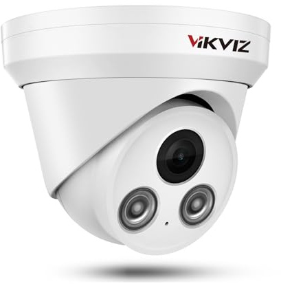 Telecamera IP POE da 4 MP per esterni con microfono, telecamera di sicurezza POE a torretta IP 2K per esterni e interni, visione notturna 29,9 m, obiettivo grandangolare 105° da 2,8 mm, impermeabile