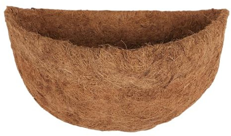 Kokos-Korb-Einlagen,Kokos-Kokos-Einlage - Halbrunder Coco Liner für Pflanzenkörbe - Austauschbare Wand-Pflanzgefäße, Kokosfaser-Einsatz, Ersatzeinsätze für Wand-Korb-Pflanzgefäße