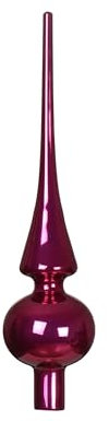 Kaemingk Christbaumspitze Glas 26cm hoch D=6cm Weihnachtsbaumspitze glänzend - Christbaumschmuck & Weihnachtsbaumschmuck Beere - Granatapfel
