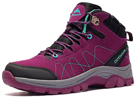 Ybberik Chaussures de Randonnée Pour Femmes Bottines Imperméables Antidérapantes Baskets de Trekking Légères Pour L'Extérieur