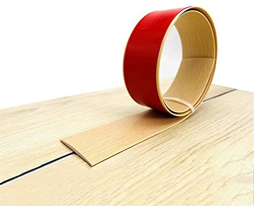 Selbstklebende Boden-Übergangsstreifen, 5 cm, Bodenteiler für Laminat- und Vinylböden, flache Verbindungsleiste für Bodenspalten, 5 m x 5 cm, Farbe A