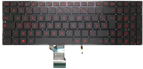 Clavier FRANÇAIS AZERTY ASUS ROG Strix G702V / G702VM / G702VMK / G702VS / G702VSK / G702VT - 0KNB0-6821FR00 / 9Z.ND2BU.80F / NSK-WH8BU + rétro-éclairage