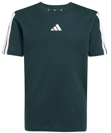 Adidas Unisex Kinder Essentials 3 Stripes T-Shirt, Aurora Ivy/White, 7-8 Years