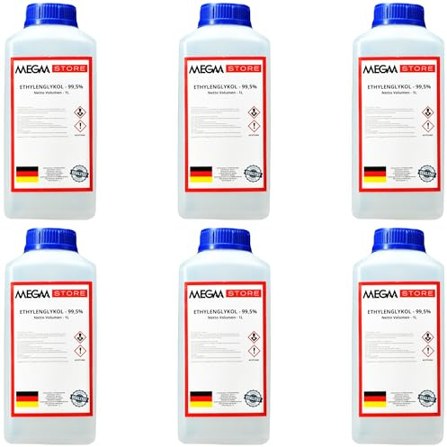 Megaa store Ethylenglykol 99,5% | 1L bis 20L | Kühlmittel Solarflüssigkeit Kühlsystem Heizungs- Solar- Klimaanlagen- und Wärmepumpen Installationen