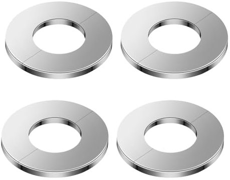 Lot de 4 cache-tuyaux de toilette pour robinet de douche | Plaques de plomberie fendues en acier inoxydable pour tuyaux d'eau, trous de valve d'angle, couvercle décoratif de tuyau de douche, plaques