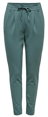 ONLY Damen Onlpoptrash Life Easy Col Pant PNT Noos Trousers 15115847 ,Sea Pine ,M / 30L