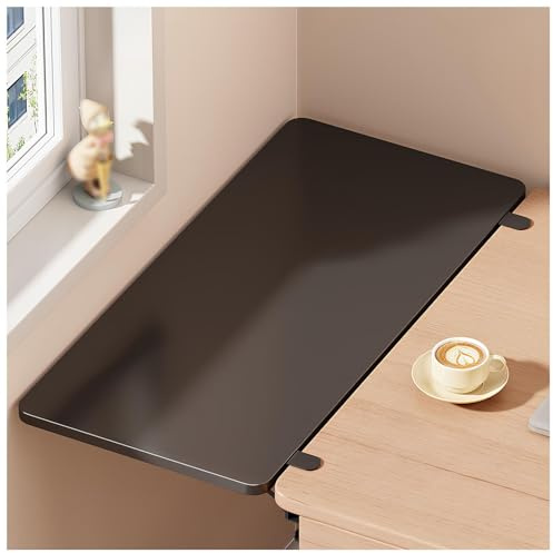 GUOGLZ Desk Extender Tray Foldable Keyboard Tray Floating Wall Desk Fold Down Can Be Used As Armrests Shelves Desktop Extensions Desk Extension Board(Black,60 * 20cm)