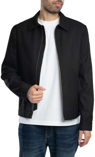 Ted Baker Men's Henry J Wool Blend Harrington Jacket, Black