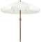 Yaheetech Sombrilla Playa con Flecos de Poliéster de Alta Densidad 215x228 cm Sombrilla de Jardín con Manivela y Bolsa de Transporte 8 Varillas Plegable Redonda Protección UV Estilo Vintage Crema