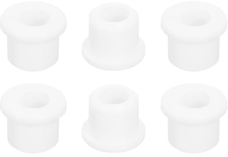 QUARKZMAN 6 Stück Kabeldurchführung Gummi, 8mm ID 12mm Bohrloch Gummitüllen Silikon Top Hat Lochstopfen Gummidichtung Gummistopfen Schutz von Drähten Kabeln für Verkabelung, Weiß