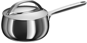 BergHOFF Home Kochtopf klein (16cm) – Stielkasserolle - Edelstahl Topf mit Deckel - Kochtopf für alle Herdarten - Kasserolle – spülmaschinengeeignet & Ofenfest