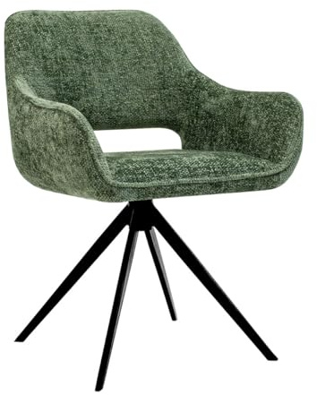 Kick Collection Drehstuhl Nori - Grün - Modern und Hochwertig - Chenille stof en Metall - Erhältlich in vielen Farben