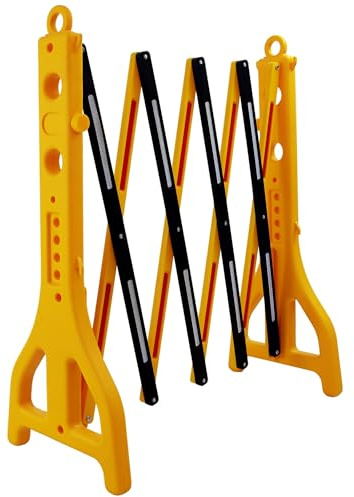 Vigil Expandable Plastic Safety Barrier 2.5 Metre Construction Site Barrier | Indoor & Outdoor Use, Lightweight Concertina Style, Yellow & Black