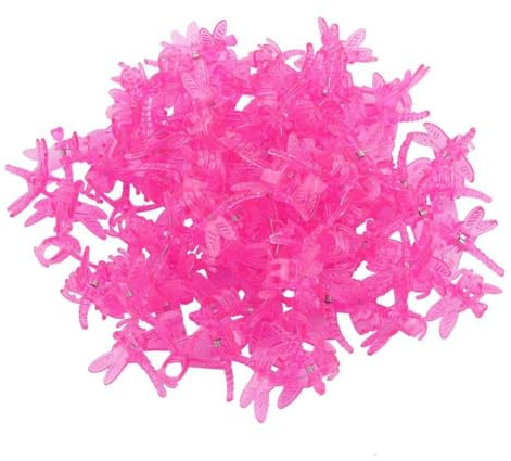 Clip di orchidee, strumenti da giardino da 100 pezzi clip gambi coltivano in plastica orchidea mini gambi fiore (Rosa rosso)