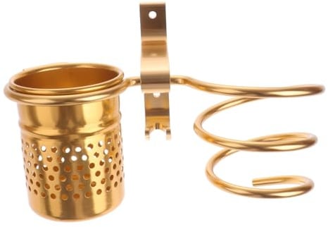 HAMPPLIES Haartrockner Wandhalterung Aus Rostfreiem Material Goldfarbenes Badezimmerregal Zum Aufhängen Haartrockner Organizer Ohne Bohren Platzsparend Für Styling Tools