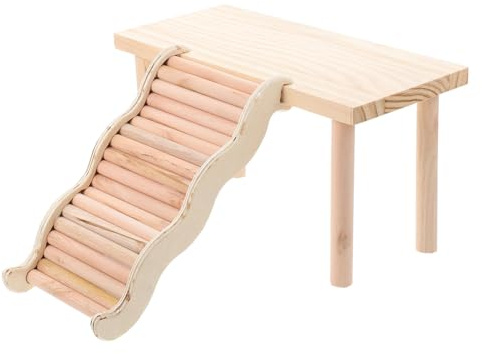 Milisten Holz Hamsterplattform Kletterspielzeug Beißfest Langlebig Stabile Etage für Hamsterkäfig Kleine Haustiere Fitness Kletterleiter Zubehör für Gesunde Aktivität und Nestdekoration