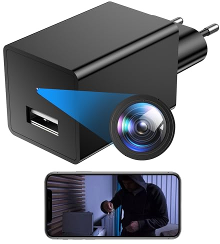 KGQO Mini Camara Espia 1080P Oculta WiFi Cámaras Camufladas de Vigilancia Interior para Ver En El Movil Spy Camaras Invisibles con Detección De Movimiento (Black)