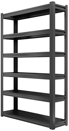 Future Warrior Lagerregal, Schwerlastregal, Kellerregal, 80x40x180cm, Regal mit Stahlgestell, jeweils bis 1080kg belastbar, 6verstellbare Ablagenl