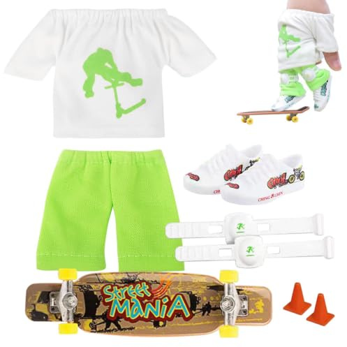 Mini Finger-Scooter | Mini-Roller mit Hose und Schuhen | Spielset zum