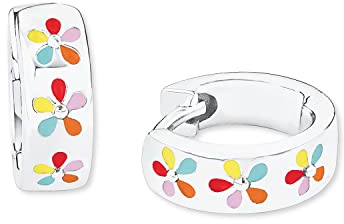 Prinzessin Lillifee Creolen 925 Sterling Silber Mädchen Kinder Ohrschmuck, 1,1 cm, Silber, Blume, Kommt in Schmuck Geschenk Box, 2019686