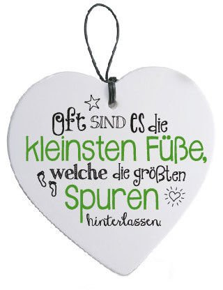Formano Herz Hänger oft sind es die kleinsten Füße... Spruch Herzhänger Keramikherz Keramikherzhänger 749239 Dekohänger Keramik Weißheit