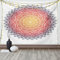 ABAKUHAUS Geometrisch Wandteppich, Mandala Orient Herz aus Weiches Mikrofaser Stoff Waschbar ohne Verblassen Digitaldruck, 150 x 110 cm, Schwarz Orange