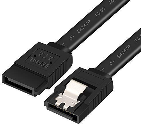 Yeung Qee Lot de 5 câbles SATA III 6 Gbit/s droits HDD SDD câble de données avec loquet de verrouillage, 45,7 cm compatible SATA HDD, SSD, CD Driver, CD Graveur (noir)