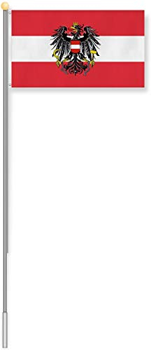 normani Fahnenmast 6,20 m bis 9 Meter Höhe mit verschiedenen Flaggen zur Auswahl Farbe Österreich Größe 9.0m Höhe