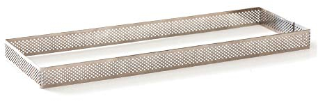 Decora 0064061 Forma Microforata per Crostate e Dolci Rettangolo, 10 x 29 x h2 cm, Acciaio Inox