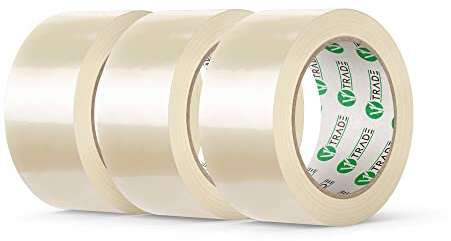 V1 TRADE Paketklebeband - Paketband - Klebeband Transparent 66m x 50mm - 3 Rollen zum Kartons Verpacken und Umzug